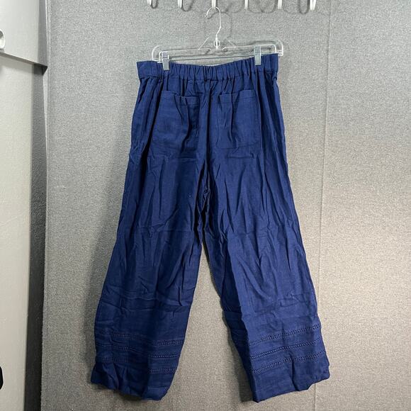 Isaac Mizrahi LIVE! Bridgehampton Linen Blend Pants Midnight Navy, Reg 12 - Picture 2 of 9